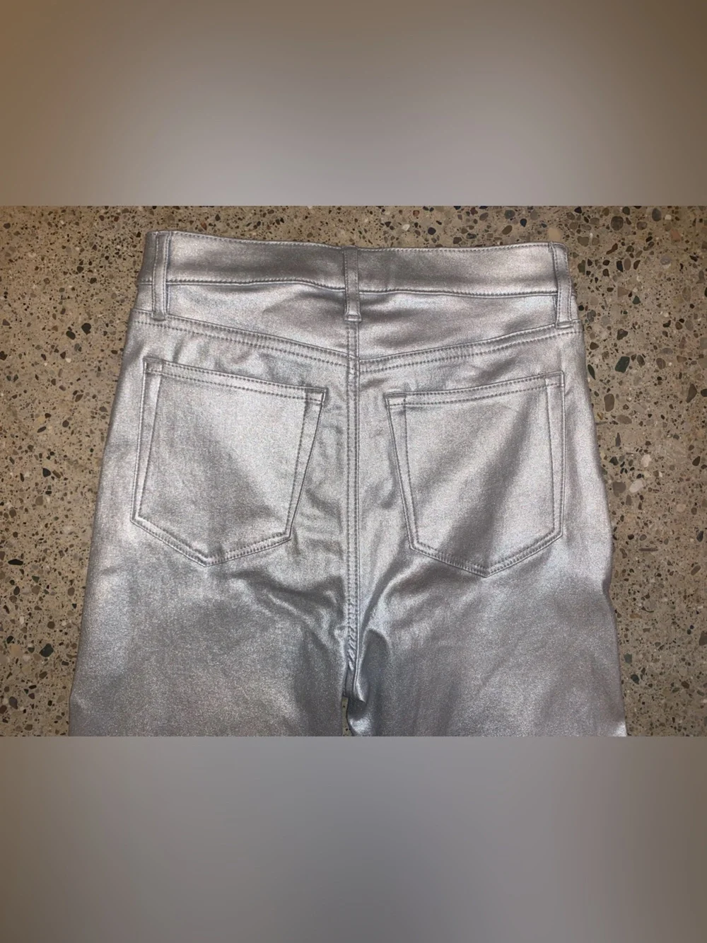 LOFT Silver Metallic “The Kick Crop” stretch Jeans size 26 / 2 NWOT
